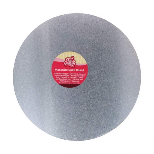 Masonite Cake Board Round - 25cm - Silver